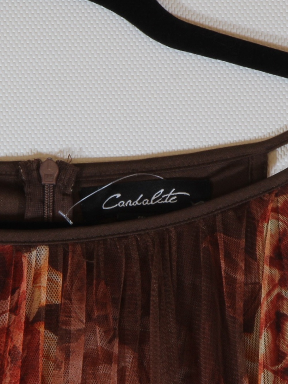 Candalite Floral Brown Sleeveless Maxi Dress with Ruffled Skirt NWOT - Picture 8 of 12